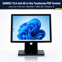 Terminal de point de vente SANDU en gros directement de l'usine, écran tactile 15,6 pouces, Windows 10, Intel Core I3/i5, garantie 1 an, supermarché