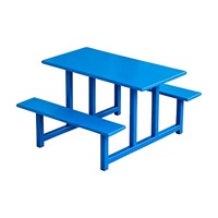 Table et chaises de cantine en acier inoxydable, chaises et tables de cantine, tables et chaises de salle à manger scolaire, table à manger avec banc