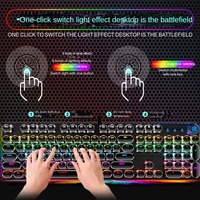 Clavier de jeu de clavier d'axe vert transfrontalier ordinateur de bureau Version mécanique réelle avec bouton conçu pour les joueurs
