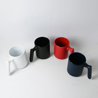 Tasse à thé en céramique mate personnalisée avec poignée carrée, couvercle et filtre, pour la maison et le bureau, option cadeau
