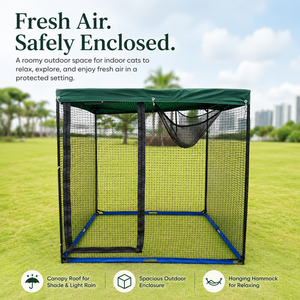 Enclos extérieur enrichissant pour chien avec hamac, en coton résistant aux intempéries et maille métallique, Catio portable et pliable, enclos <span class=keywords><strong>de</strong></span> jeu pour animaux <span class=keywords><strong>de</strong></span> compagnie avec fermeture éclair - Product Image 1