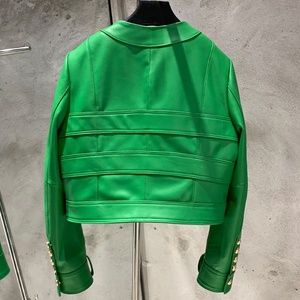 Chaqueta de lujo de cuero de doble botonadura para mujer, ropa de piel de oveja suave Real - Product Image 2