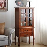 Buffet de luxe moderne de style mid-century avec portes vitrées, meuble de rangement personnalisé pour entrée ou école, fabrication usine