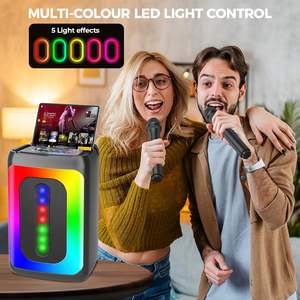 OEM Altavoz portátil para exteriores 6,5 pulgadas Música Inalámbrico 2 Micrófono BT Karaoke Fiesta DJ Altavoz - Product Image 4