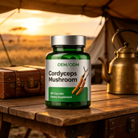 Complément Alimentaire Herbal en Capsules d'Extrait de Champignon Cordyceps Halal, Vente en Gros OEM/ODM, Marque Privée