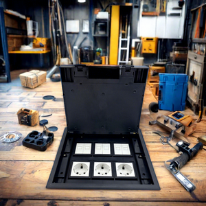 IP44 16A พื้นซ่อนสากลพลิกขึ้นหลายช่องกราวด์ซ็อกเก็ตพร้อมพอร์ตที่กําหนดเอง - Product Image 1