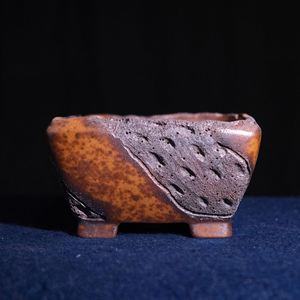 Handmade Purple Clay Bonsai Pot <b>Square</b> Creative <b>Wood</b> Fired Antique Style <b>Planter</b> - Product Image 2