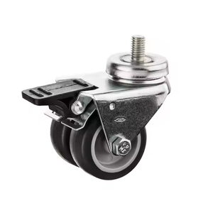 2 Zoll drehbarer schwarzer Trolley Wheel Caster Light Duty Gummi für Küchen möbel Schränke Schubkarren - Product Image 5