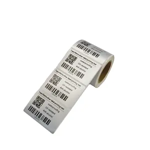 Etiqueta de papel térmico adesivo para embalagem, etiqueta de roupas, etiquetas de código de barras, rolo 60mm x 40mm para impressora, entrega por atacado de fábrica