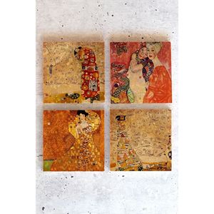 Juego de 4 Posavasos de Piedra Gustav Klimpt para Regalo o Promoción Gustav01 - Product Image 1