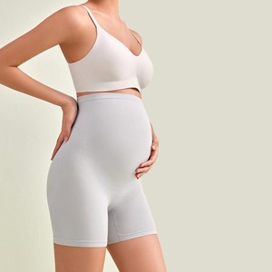 YIYI High Waist Stretch Maternity Safety <strong>Shorts</strong> Summer Plus Size Anti-exposure Belly Support Thin Breathable Yoga Fitness <strong>Shorts</strong> - Product Image 4