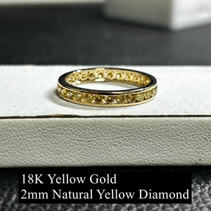 แหวนแต่งงานวงกว้าง3มม. สีทองธรรมชาติสีเหลืองทอง18K - Product Image 2
