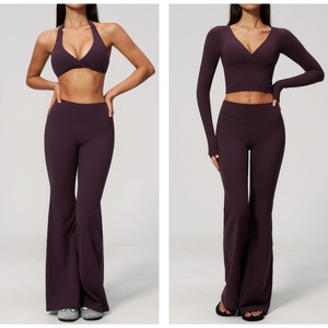Sportswear <b>Women</b> Peach-shaped Buttocks High Elasticity Slimming Air Brushed Super Soft Fitness Outdoor Yoga Suits Wear Gym Set - Product Image 4