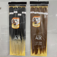 Vente en gros de cheveux synthétiques de marque privée de qualité tactile en vrac extension de texture Yaki synthétique 4 faisceaux de cheveux crochet résistants à la chaleur