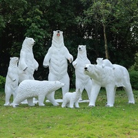 Sculpture d'ours polaire en fibre de verre, faite à la main, personnalisable, pour l'extérieur, décoration de parc, zone scénique, jardin, aménagement paysager