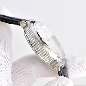 Relojes Mecánicos de Lujo para Hombre, con Cronógrafo, Visualización de Fecha y Día, Cristal de Zafiro, Caja Plateada, Esfera Blanca con Diseño de Olas - Product Image 4
