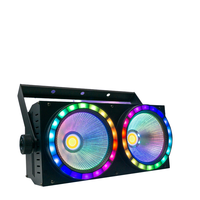 2x100W LED Blinder Cob Strobe Wash DJ Focos DMX Sonido activado Cool Warm White Audience para Church Venue 2 Eyes Laser