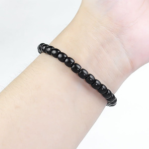 Ebony Drum Bead <b>Bracelet</b> 6x7mm New Chinese Style Unisex Wooden Jewelry Everyday Wear - Product Image 4