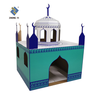 Maison de jeu en carton ondulé personnalisée pour mosquée, avec logo sur mesure et finition en papier couché