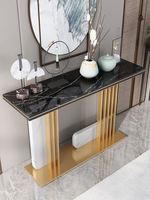 Table latérale en acier inoxydable, marbre ou rock, luxe, moderne, offre spéciale