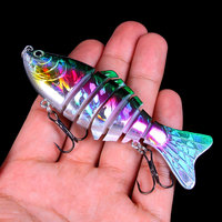 Umpan Ikan Bass Buatan 10CM/15.6G, Swimbait 6 Segmen Multi Jointed, Umpan Pancing Keras.