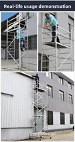 Échafaudage mobile en alliage d'aluminium à assemblage rapide pour travaux en hauteur de 2 à 6 m dans les halls d'hôtels et d'agréments