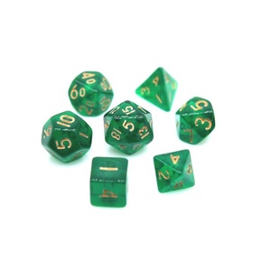 Ensemble de dés de jeu de rôle polyédriques miniatures HS 10 mm D4-D20, petits dés de jeu de société DND en métal, bois et acrylique - Product Image 3