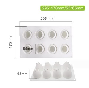 Cetakan kue Mousse silikon stroberi 8 lubang, untuk peralatan dapur roti DIY, alat memanggang kue kering - Product Image 4