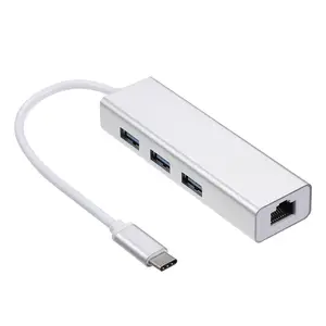 高速3端口USB 3.0集线器与RJ45网络接口USB网卡