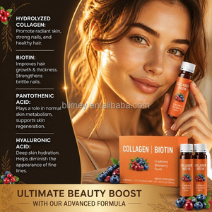 Collagène bovin hydrolysé de type 1 et 3, biotine, peptides de collagène liquides avec acide hyaluronique - Product Image 2