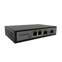 OLT GPON FTTH Ringkas 1 Port 10G SFP+ Terminal Jalur Optik Uplink Kecepatan Tinggi Peralatan Jaringan Fiber Plug & Play
