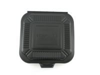 Boîte à hamburger jetable à emporter, 8x8 pouces, 3 compartiments, en plastique, avec couvercle transparent noir