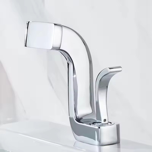 Robinet <span class=keywords><strong>de</strong></span> lavabo cascade <span class=keywords><strong>de</strong></span> luxe YF 2026, corps en laiton massif, monotrou, finitions multiples (noir brossé, or, blanc, chrome) pour salle <span class=keywords><strong>de</strong></span> bain - Product Image 5