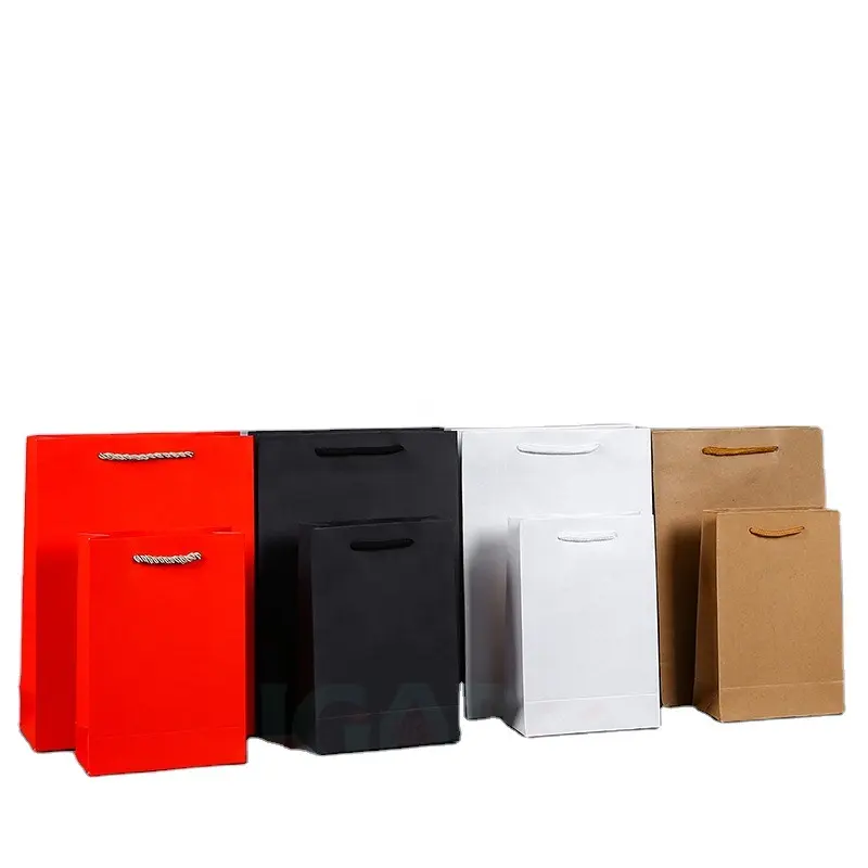 Dicke weiße/schwarze/rote Kraft papiertüte Große Einkaufstaschen aus Papp papier mit individuellem Logo