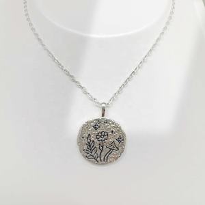 Collier simple en argent sterling 925, bijoux fantaisie, finition polie, rond, pour gravure DIY, cadeaux vintage, prix usine - Product Image 4