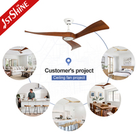 Ventilador de Techo Inteligente 1stshine de Madera Sólida, Contemporáneo, con Temporizador, Control por Aplicación, Alta Eficiencia, Wifi TUYA