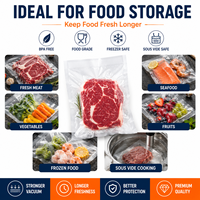 Sacs sous vide personnalisés de qualité alimentaire PPWR, haute barrière, pour la conservation de bœuf frais, poisson, fruits de mer, adaptés au congélateur