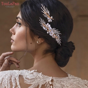 YouLaPan HP01 Elegante Peineta <span class=keywords><strong>de</strong></span> Aleación con Pedrería y Flores para Novias, Accesorio para el Cabello para Mujeres <span class=keywords><strong>en</strong></span> Bodas, Bailes y Banquetes - Product Image 1