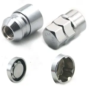 AUSO 617 Reassuring Material 4 Pcs M12x1.5 Alloy Steel Chrome Lock Lug Wheel Nuts