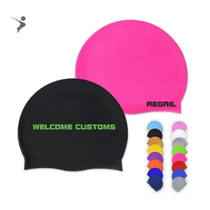 Topi Renang Ramah Tinggi Topi Renang dengan Logo Murah Logo Kustom Tahan Lama Silikon Lateks Topi Renang Anak Tahan Air