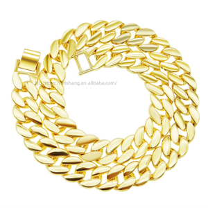 Hip Hop Cool Leaf Shaped Glossy <b>Cuban</b> <b>Chain</b> Necklace Tanjing Fashion Lijing Necklace - Product Image 1
