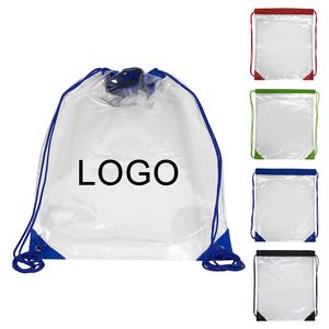 Custom Logo Waterproof PVC Clear Plastic Drawstring Draw <b>String</b> Backpack <b>Bags</b> - Product Image 2