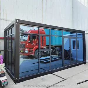 Nhà Máy Cung Cấp Sang Trọng Container Văn Phòng Cà Phê Cửa Hàng Với Gương Tường Kính Tùy Chỉnh Nhà Cho Khách Ưa Thích Phòng Ngủ Với Phòng Tắm