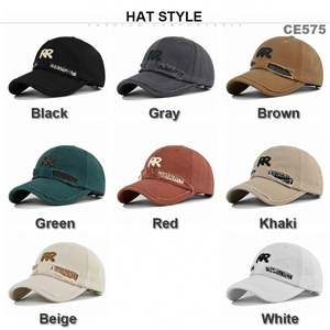 Casquette de baseball vintage OEM personnalisée, style sportif usé, 6 panneaux, effet vieilli, en tissu courant, unisexe - Product Image 2