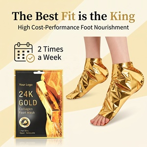 Masque <span class=keywords><strong>chaussette</strong></span> pour les <span class=keywords><strong>pieds</strong></span> en collagène or 24 carats, professionnel, entièrement personnalisé, OEM, directement de l'usine, pour les talons craquelés et les <span class=keywords><strong>pieds</strong></span> secs - Product Image 3