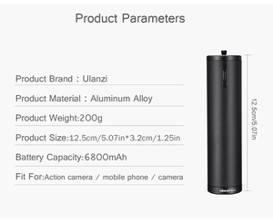Ulanzi BG-1 Handheld Batterij Power Bank Pack Charge Extension Hand Grip Voor Dji Osmo Pocket Gopro Hero 8 7 6 5 4