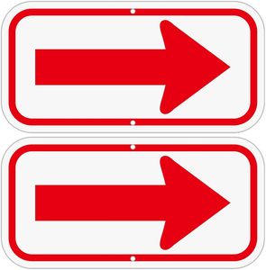 Panneaux de flèche réfléchissants en aluminium de 12x6 pouces, protégés contre les UV, durables, résistants aux intempéries, faciles à installer, utilisation intérieure/extérieure (rouge) - Product Image 2