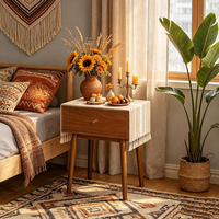 TY Top Nappe de table rayée avec pompons, Tapis isolant pour réfrigérateur, Étagère de rangement, Housse anti-poussière décorative, Serviette
