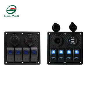 RV Aksesoris ABS Plastik Hitam Switch Panel 12/24V Tahan Air Kendaraan Rocker Switch Panel untuk Kafilah Rv Marine Perahu