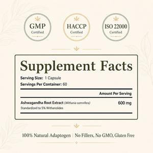 Extracto de Raíz de Ashwagandha 100% Natural Puro, Cápsulas de 600mg, Sin Rellenos, Sin <span class=keywords><strong>Gluten</strong></span> para Adultos, 5% de Withanólidos, Apoyo Inmunológico Vegano - Product Image 6